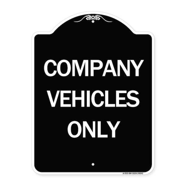 Company Vehicles Only Heavy-Gauge Aluminum Architectural Sign, 24" x 18", BW-1824-24242